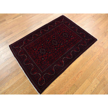 Load image into Gallery viewer, 3&#39;4&quot;x4&#39;8&quot; Chocolate Cosmos Red, Afghan Khamyab, 100% Wool, Hand Knotted, Oriental Rug FWR468546