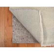 Load image into Gallery viewer, 2&#39;6&quot;x9&#39;10&quot; Marian Blue, Grass Design Gabbeh, Wool and Silk, Hand Knotted, Runner Oriental Rug FWR468564
