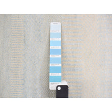 Load image into Gallery viewer, 2&#39;6&quot;x9&#39;10&quot; Marian Blue, Grass Design Gabbeh, Wool And Silk, Hand Knotted, Runner Oriental Rug FWR468564