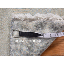 Load image into Gallery viewer, 2&#39;6&quot;x9&#39;10&quot; Marian Blue, Grass Design Gabbeh, Wool and Silk, Hand Knotted, Runner Oriental Rug FWR468564