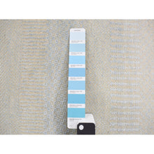 Load image into Gallery viewer, 2&#39;8&quot;x9&#39;5&quot; Marian Blue, Hand Knotted, Grass Design Gabbeh, Wool And Silk, Runner Oriental Rug FWR468570