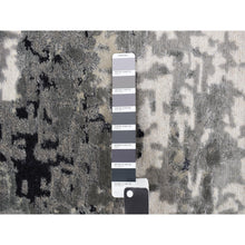 Load image into Gallery viewer, 2&#39;1&quot;x3&#39; Sonic Gray, Modern Abstract Design, Hand Knotted, Wool And Silk, Nepali Weave, Sample Oriental Rug FWR468600