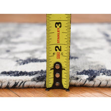 Load image into Gallery viewer, 2&#39;1&quot;x3&#39; Sonic Gray, Modern Abstract Design, Hand Knotted, Wool And Silk, Nepali Weave, Sample Oriental Rug FWR468600