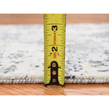 Load image into Gallery viewer, 2&#39;1&quot;x3&#39; Stone White, Abstract Design, Wool And Pure Silk, Denser Weave, Persian Knot, Hand Knotted, Mat Oriental Rug FWR468612