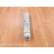 Load image into Gallery viewer, 2&#39;x3&#39;2&quot; Gainsboro Gray, Modern Strike Off, Hand Knotted, Textured Wool And Sari Silk, Sample Mat Oriental Rug FWR468624