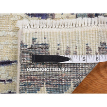 Load image into Gallery viewer, 2&#39;x3&#39;2&quot; Gainsboro Gray, Modern Strike Off, Hand Knotted, Textured Wool And Sari Silk, Sample Mat Oriental Rug FWR468624