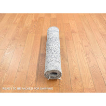 Load image into Gallery viewer, 2&#39;1&quot;x3&#39;1&quot; Ice Cube Gray, Broken Persian Design, Hand Knotted, Wool and Silk, Mat Oriental Rug FWR468642