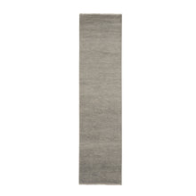 Load image into Gallery viewer, 2&#39;6&quot;x9&#39;10&quot; Cloud Gray, Grass Design, Wool and Silk, Hand Knotted, Runner Oriental Rug FWR468684