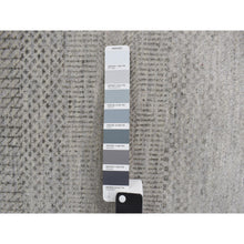 Load image into Gallery viewer, 2&#39;6&quot;x9&#39;10&quot; Cloud Gray, Grass Design, Wool and Silk, Hand Knotted, Runner Oriental Rug FWR468684