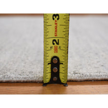 Load image into Gallery viewer, 2&#39;6&quot;x9&#39;10&quot; Cloud Gray, Grass Design, Wool and Silk, Hand Knotted, Runner Oriental Rug FWR468684