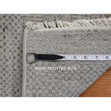 Load image into Gallery viewer, 2&#39;6&quot;x9&#39;10&quot; Cloud Gray, Grass Design, Wool and Silk, Hand Knotted, Runner Oriental Rug FWR468684