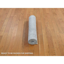 Load image into Gallery viewer, 2&#39;7&quot;x6&#39; Moorland Gray, Hand Knotted, Soft to Touch, Broken Wool and Silk, Persian Design, Denser Weave, Short Runner, Oriental Rug FWR468702