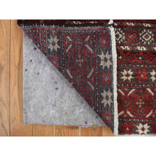 Load image into Gallery viewer, 3&#39;7&quot;x7&#39;1&quot; Barn Red, Old Persian Baluch, Geometric And Well Made Featuring A Bird Design, 100% Wool, Hand Knotted, Full Pile And Clean, Oriental Rug FWR468708