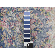Load image into Gallery viewer, 1&#39;7&quot;x2&#39;2&quot; Berry Blue, Vintage Persian Kerman With All Over Leaf Design, Worn Down, Distressed, Hand Knotted, Pure Wool, Mat, Oriental Rug FWR468720
