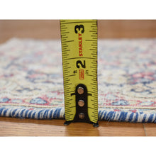 Load image into Gallery viewer, 1&#39;7&quot;x1&#39;7&quot; Indigo Blue, Hand Knotted, Vintage And Worn Persian Kerman With Leaf And Bird Design, Cropped Thin, Distressed, Pure Wool, Square, Oriental Rug FWR468738