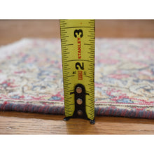 Load image into Gallery viewer, 1&#39;9&quot;x1&#39;9&quot; Indigo Blue, Vintage Persian Kerman With Flowers And Birds Design, Worn Down, Distressed, Pure Wool, Hand Knotted, Square, Oriental Rug FWR468744