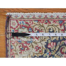 Load image into Gallery viewer, 1&#39;9&quot;x1&#39;9&quot; Spruce Blue, Vintage Persian Kerman With Birds And Flower Design, Worn Down, Distressed, Hand Knotted, Pure Wool, Square, Oriental Rug FWR468762