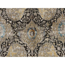 Load image into Gallery viewer, 8&#39;3&quot;x9&#39;9&quot; Tan Color, All Over Persian Influence Medallions Designs, Silk with Textured Wool, Hand Knotted, Oriental Rug FWR468840