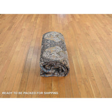 Load image into Gallery viewer, 8&#39;3&quot;x9&#39;9&quot; Tan Color, All Over Persian Influence Medallions Designs, Silk with Textured Wool, Hand Knotted, Oriental Rug FWR468840