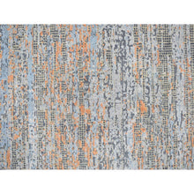 Load image into Gallery viewer, 8&#39;10&quot;x12&#39;2&quot; Sky Blue, Vertical Ombre Design, Silk with Textured Wool, Hand Knotted, Oriental Rug FWR468852