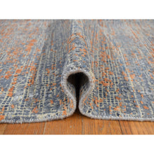 Load image into Gallery viewer, 8&#39;10&quot;x12&#39;2&quot; Sky Blue, Vertical Ombre Design, Silk with Textured Wool, Hand Knotted, Oriental Rug FWR468852