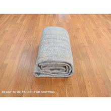 Load image into Gallery viewer, 8&#39;10&quot;x12&#39;2&quot; Sky Blue, Vertical Ombre Design, Silk with Textured Wool, Hand Knotted, Oriental Rug FWR468852