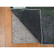 Load image into Gallery viewer, 8&#39;x9&#39;10&quot; Olive Gray, Abstract Design, Hand Knotted, Wool and Silk, Oriental Rug FWR468864