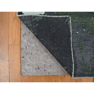 8'x9'10" Olive Gray, Abstract Design, Hand Knotted, Wool and Silk, Oriental Rug FWR468864