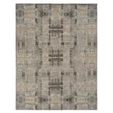 Load image into Gallery viewer, 9&#39;x11&#39;7&quot; Ash Gray, Modern Nepali Weave, Tone on Tone, Wool and Silk, Hand Knotted, Oriental Rug FWR468876