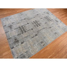 Load image into Gallery viewer, 9&#39;x11&#39;7&quot; Ash Gray, Modern Nepali Weave, Tone on Tone, Wool and Silk, Hand Knotted, Oriental Rug FWR468876