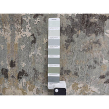 Load image into Gallery viewer, 9&#39;x11&#39;7&quot; Ash Gray, Modern Nepali Weave, Tone on Tone, Wool and Silk, Hand Knotted, Oriental Rug FWR468876