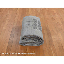 Load image into Gallery viewer, 9&#39;x11&#39;7&quot; Ash Gray, Modern Nepali Weave, Tone on Tone, Wool and Silk, Hand Knotted, Oriental Rug FWR468876