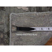 Load image into Gallery viewer, 9&#39;x11&#39;7&quot; Ash Gray, Modern Nepali Weave, Tone on Tone, Wool and Silk, Hand Knotted, Oriental Rug FWR468876