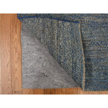 Load image into Gallery viewer, 5&#39;x14&#39; Yale Blue, Kohinoor Collection, Modern, Tone On Tone, 100% Wool, Hand Knotted, Gallery Size, Oriental Rug FWR468888