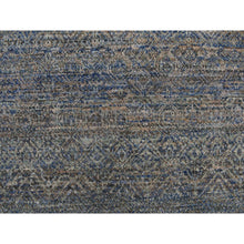 Load image into Gallery viewer, 5&#39;x14&#39; Yale Blue, Kohinoor Collection, Modern, Tone On Tone, 100% Wool, Hand Knotted, Gallery Size, Oriental Rug FWR468888