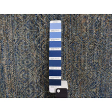 Load image into Gallery viewer, 5&#39;x14&#39; Yale Blue, Kohinoor Collection, Modern, Tone On Tone, 100% Wool, Hand Knotted, Gallery Size, Oriental Rug FWR468888