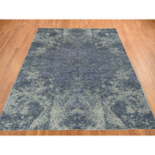 Load image into Gallery viewer, 8&#39;x9&#39;8&quot; Lavender Purple Mixed With Grey, Abstract Tone On Tone, Wool And Silk, Hand Knotted, Oriental Rug FWR468900
