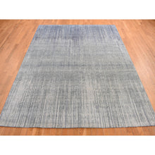 Load image into Gallery viewer, 8&#39;x10&#39;4&quot; Sage Gray, Vertical Ombre Design, Pure Silk, Hand Knotted, Oriental Rug FWR468930
