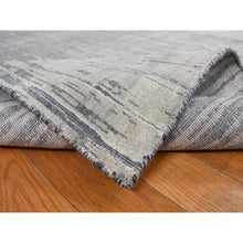 Load image into Gallery viewer, 8&#39;x10&#39;4&quot; Sage Gray, Vertical Ombre Design, Pure Silk, Hand Knotted, Oriental Rug FWR468930