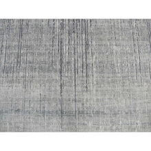 Load image into Gallery viewer, 8&#39;x10&#39;4&quot; Sage Gray, Vertical Ombre Design, Pure Silk, Hand Knotted, Oriental Rug FWR468930