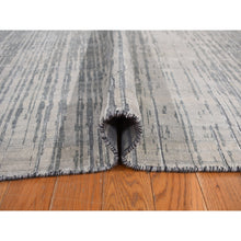Load image into Gallery viewer, 8&#39;x10&#39;4&quot; Sage Gray, Vertical Ombre Design, Pure Silk, Hand Knotted, Oriental Rug FWR468930