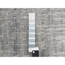 Load image into Gallery viewer, 8&#39;x10&#39;4&quot; Sage Gray, Vertical Ombre Design, Pure Silk, Hand Knotted, Oriental Rug FWR468930