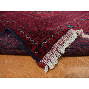 13'1"x19'9" Barn Red, Afghan Khamyab, Denser Weave With Shiny Wool, Hand Knotted, Mansion Size Oriental Rug FWR468942