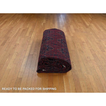 Load image into Gallery viewer, 13&#39;1&quot;x19&#39;9&quot; Barn Red, Afghan Khamyab, Denser Weave With Shiny Wool, Hand Knotted, Mansion Size Oriental Rug FWR468942
