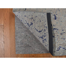Load image into Gallery viewer, 8&#39;8&quot;x12&#39;1&quot; Alice Blue, Broken and Erased Medallion Design, Silk with Textured Wool, Hand Knotted, Oriental Rug FWR468948