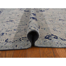 Load image into Gallery viewer, 8&#39;8&quot;x12&#39;1&quot; Alice Blue, Broken and Erased Medallion Design, Silk with Textured Wool, Hand Knotted, Oriental Rug FWR468948