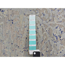 Load image into Gallery viewer, 8&#39;8&quot;x12&#39;1&quot; Alice Blue, Broken and Erased Medallion Design, Silk with Textured Wool, Hand Knotted, Oriental Rug FWR468948
