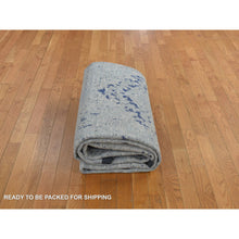 Load image into Gallery viewer, 8&#39;8&quot;x12&#39;1&quot; Alice Blue, Broken and Erased Medallion Design, Silk with Textured Wool, Hand Knotted, Oriental Rug FWR468948