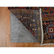 Load image into Gallery viewer, 8&#39;3&quot;x11&#39;9&quot; Emboldened Red With Berlin Blue, Antique Persian Heriz in Excellent Condition, Clean, Even Pile and Soft, Extra Soft Wool, Sides and Ends Professionally Secured, Hand Knotted Oriental Rug FWR468972
