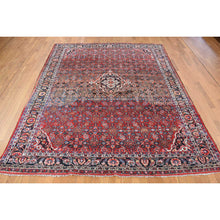 Load image into Gallery viewer, 8&#39;5&quot;x11&#39;3&quot; Pompeian Red, Hand Knotted Antique Persian Hamadan, Full Pile, Clean and Soft, Distinct Abrash, Soft and Velvety Wool, Excellent Condition, Not Worn Down, Oriental Rug FWR468978